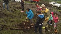 Alumnos do Frei Luis de Sarria plantan en montes queimados